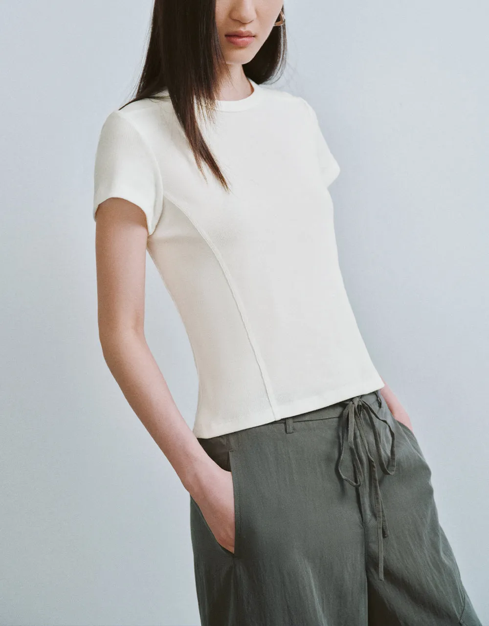 Crew Neck Skinny T-Shirt sold by Urban Revivo product image thumbnail 3