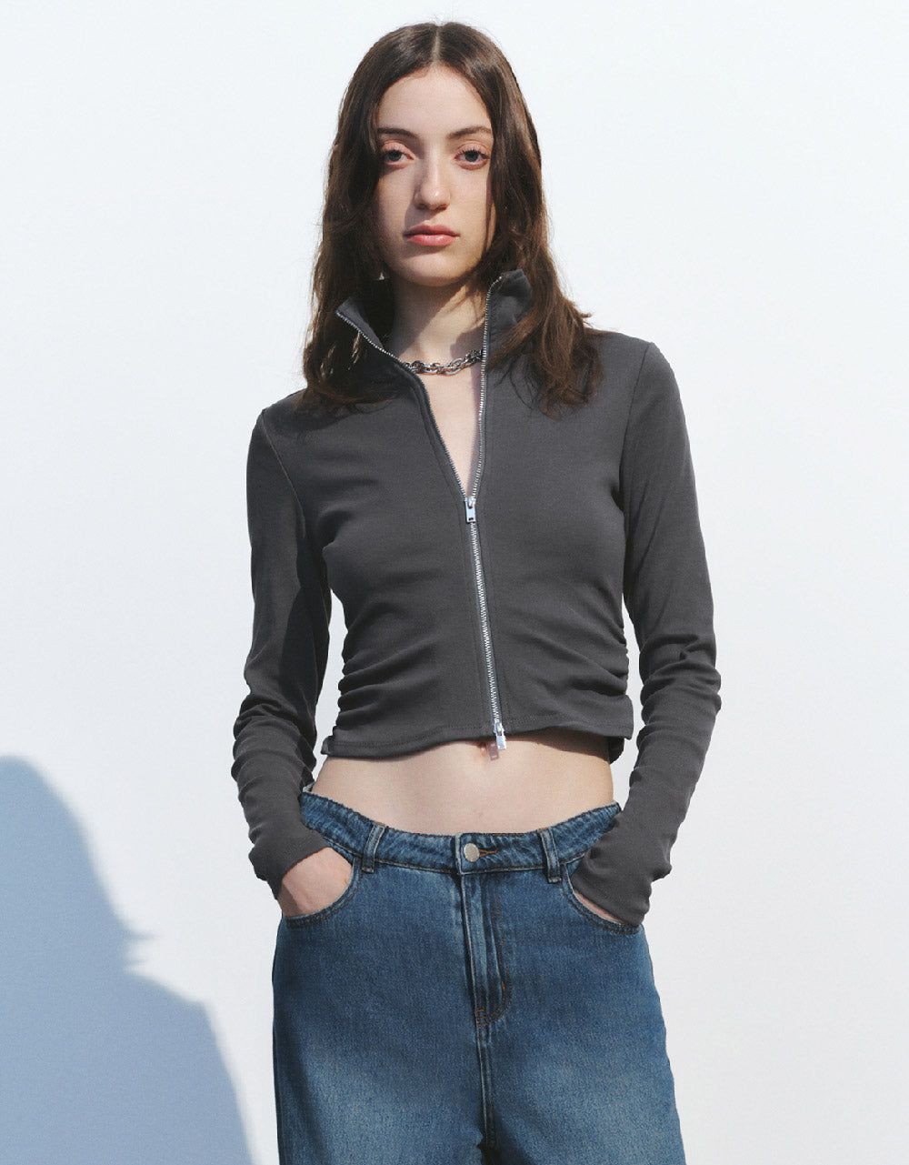 Zipper Front Jacket sold by Urban Revivo