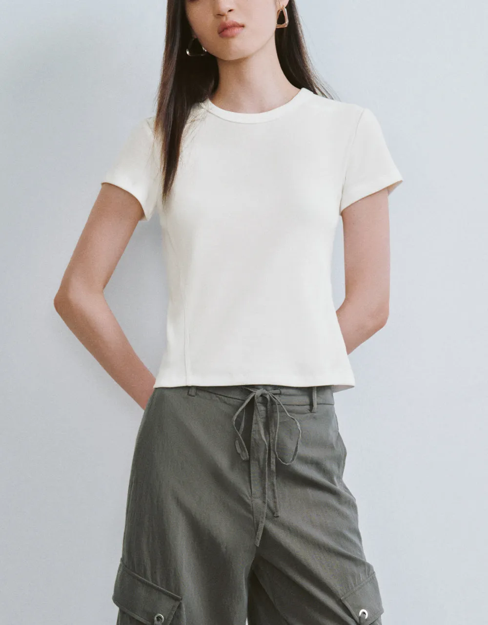 Crew Neck Skinny T-Shirt sold by Urban Revivo product image thumbnail 2