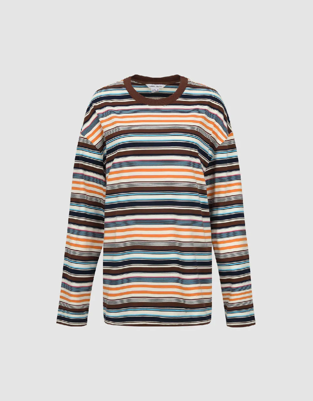 Striped Crew Neck Loose T-Shirt sold by Urban Revivo product image thumbnail 2