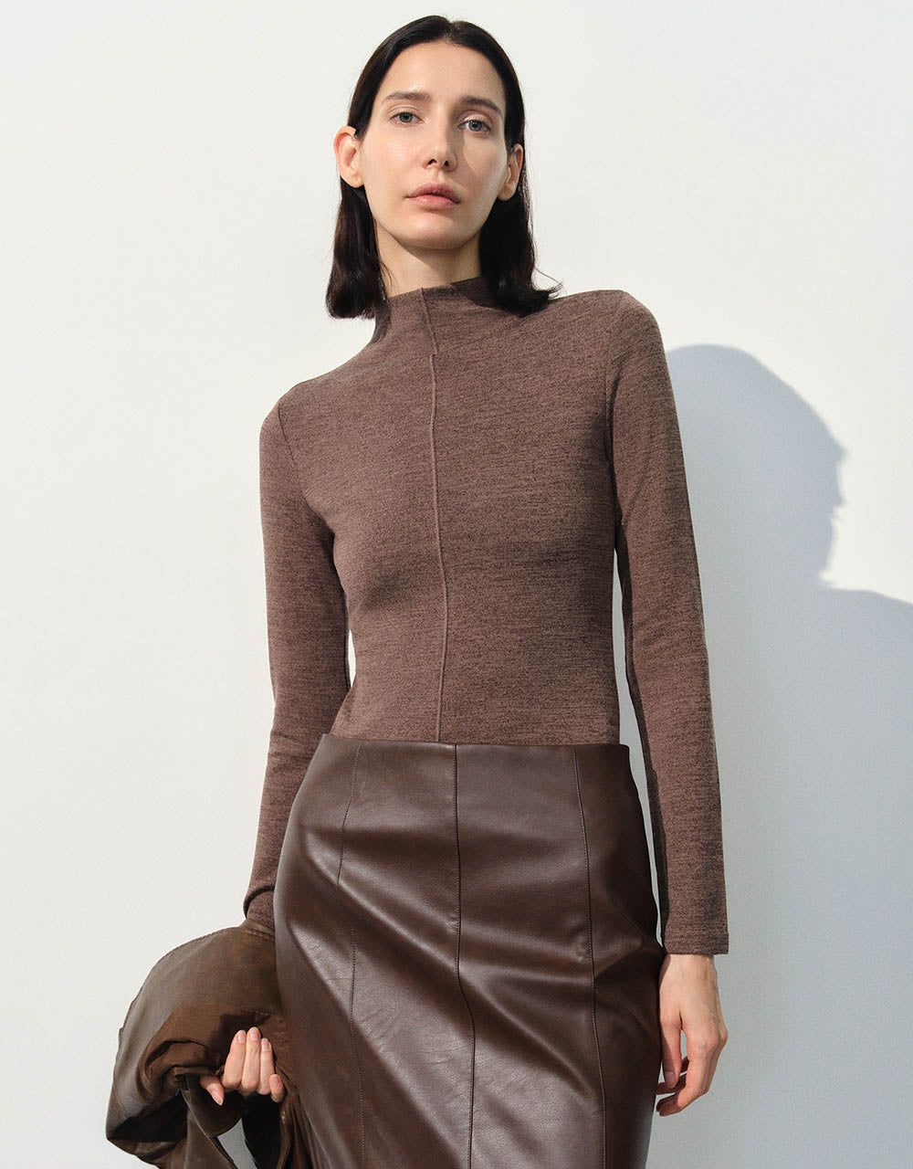 Stand Collar Skinny T-Shirt sold by Urban Revivo