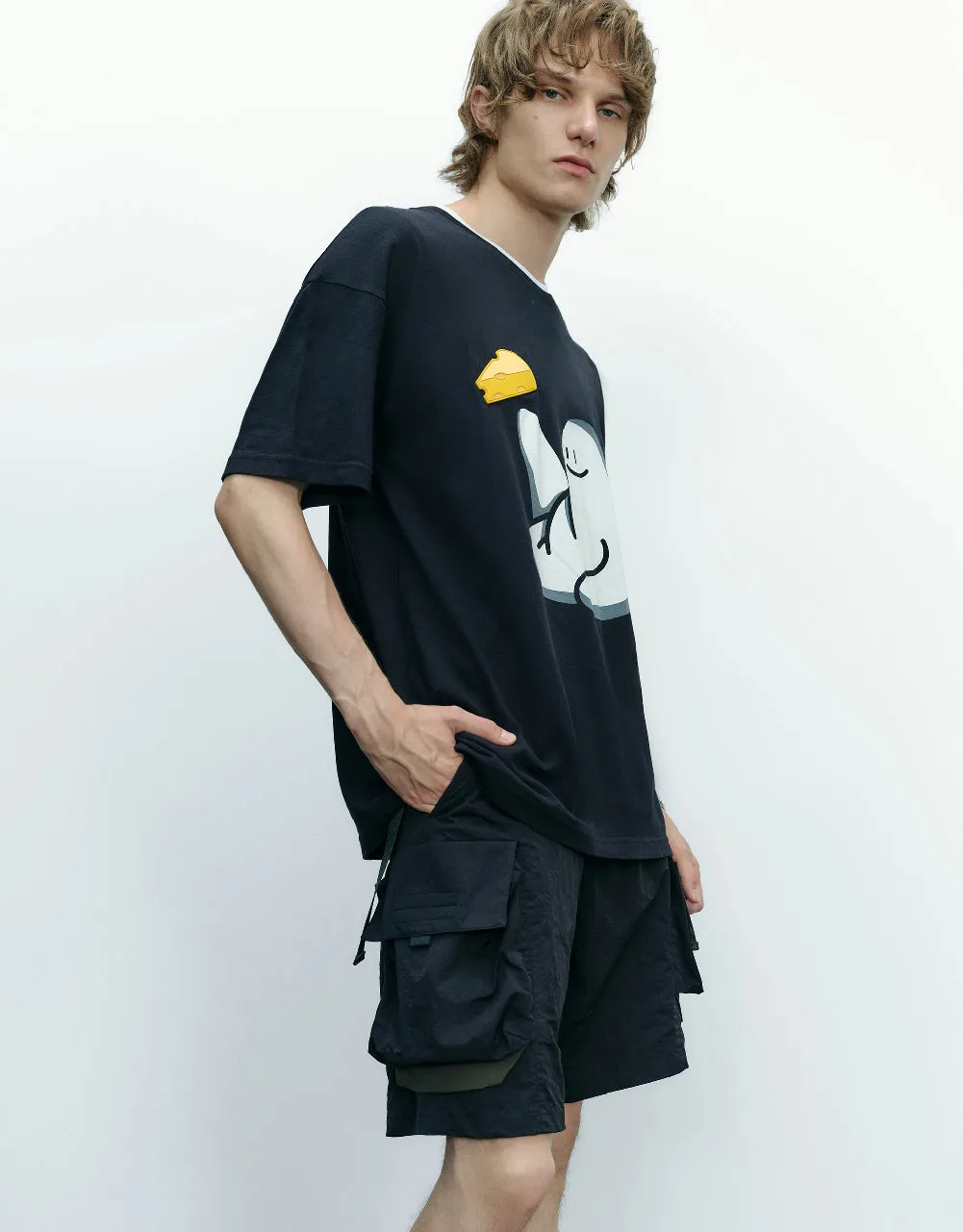 Cheese Man Printed Crew Neck T-Shirt sold by Urban Revivo product image thumbnail 2