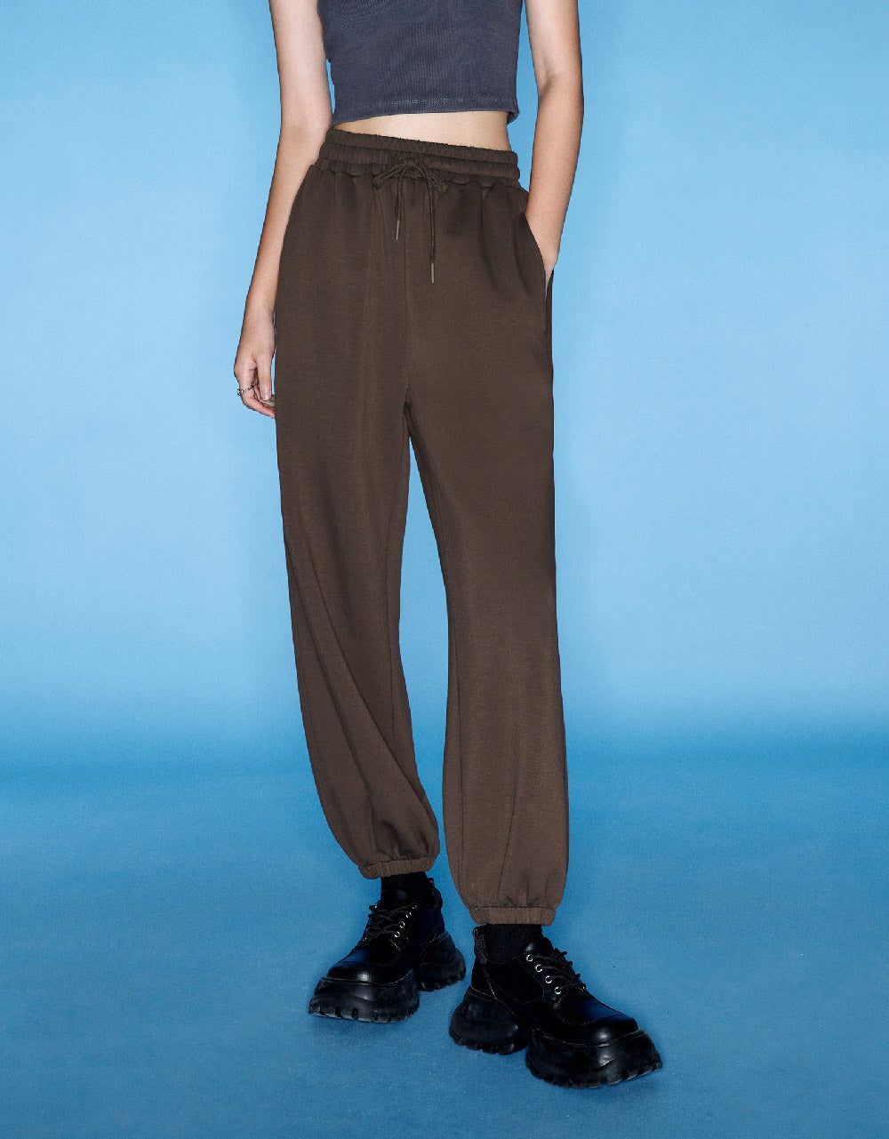 Drawstring Waist Knitted Jogger Pants sold by Urban Revivo product image thumbnail 2