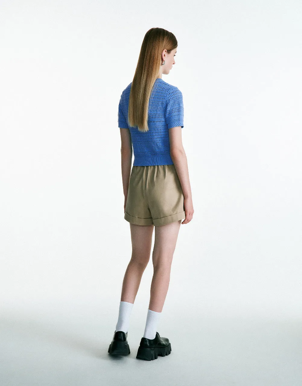 Crochet Crew Neck Knitted Cardigan sold by Urban Revivo product image thumbnail 4