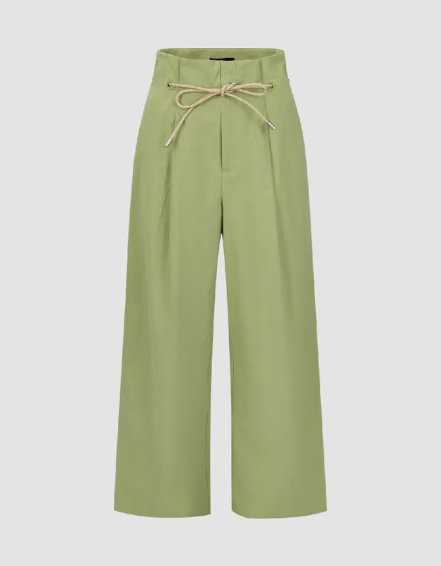 Wide-Leg Pants With Rope sold by Urban Revivo