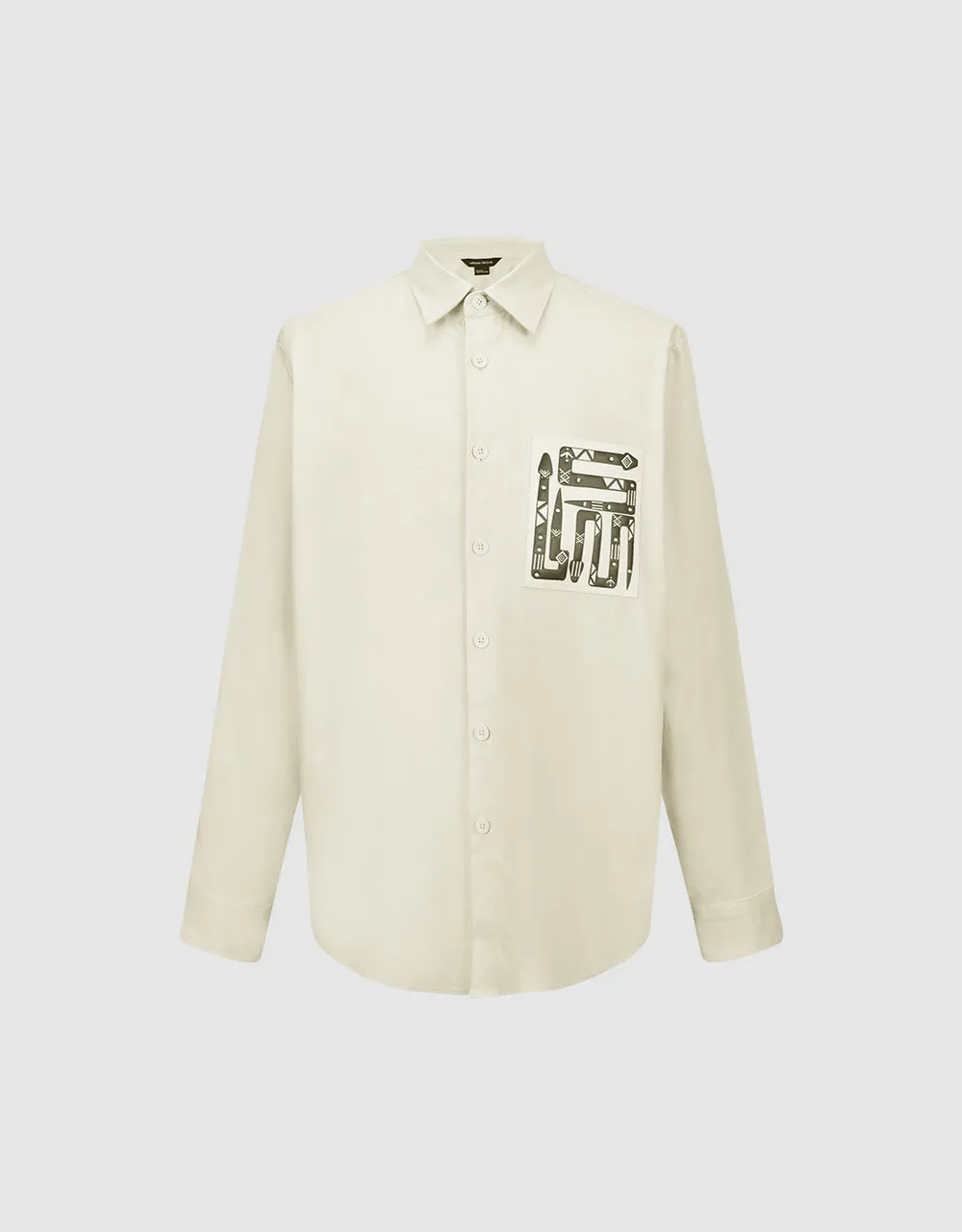 Printed Button Up Straight Shirt sold by Urban Revivo