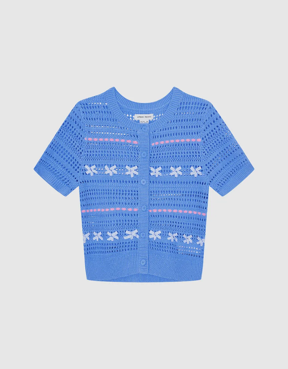 Crochet Crew Neck Knitted Cardigan sold by Urban Revivo product image thumbnail 2