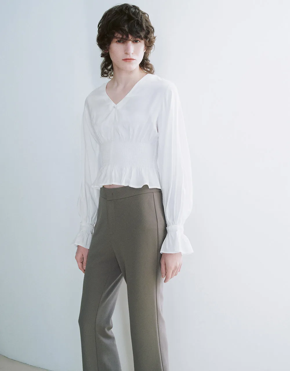 Chiffon V-Neck Overhead Shirt sold by Urban Revivo product image thumbnail 3