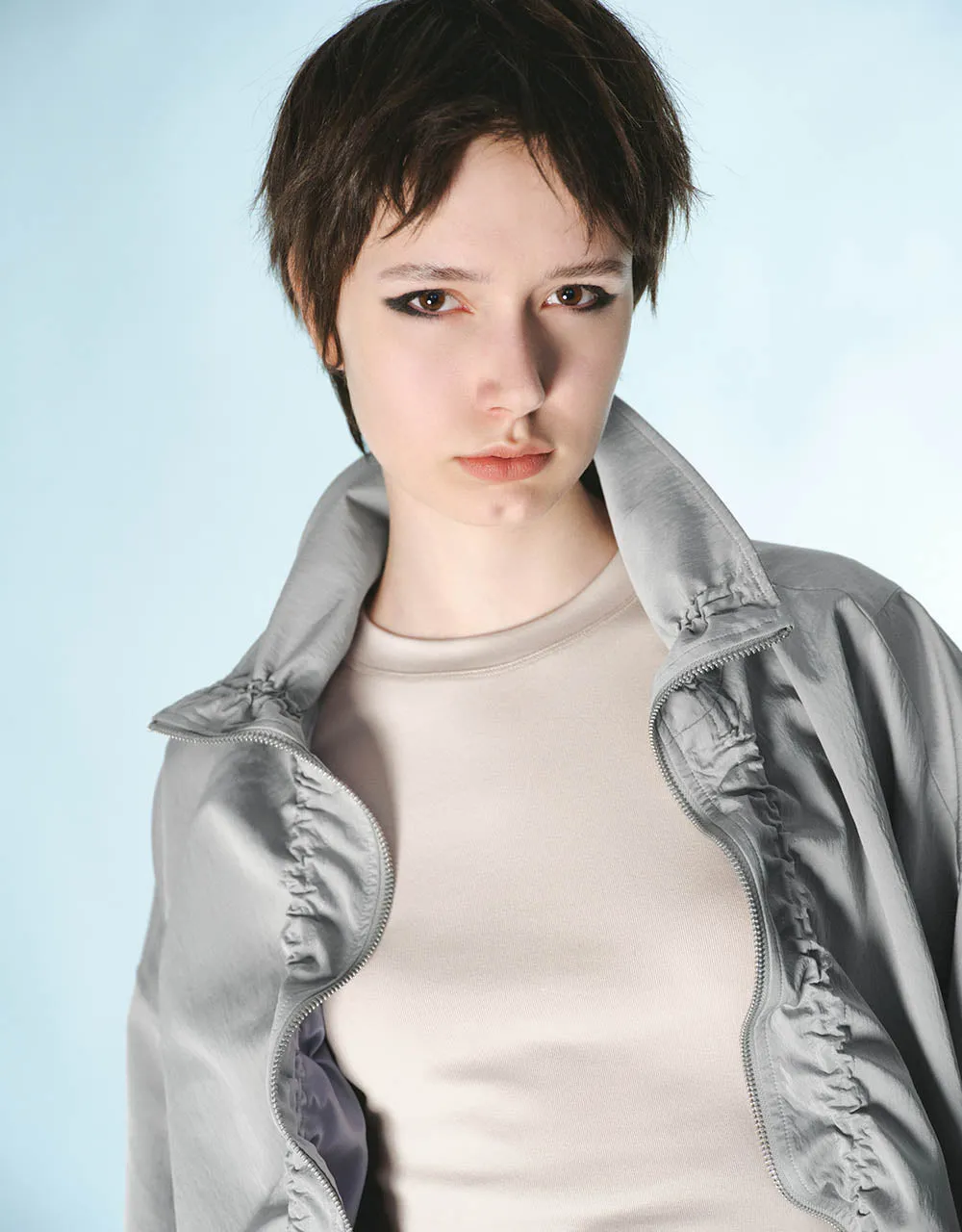 Zipper Front Drop Shoulder Sleeve Jacket sold by Urban Revivo product image thumbnail 4