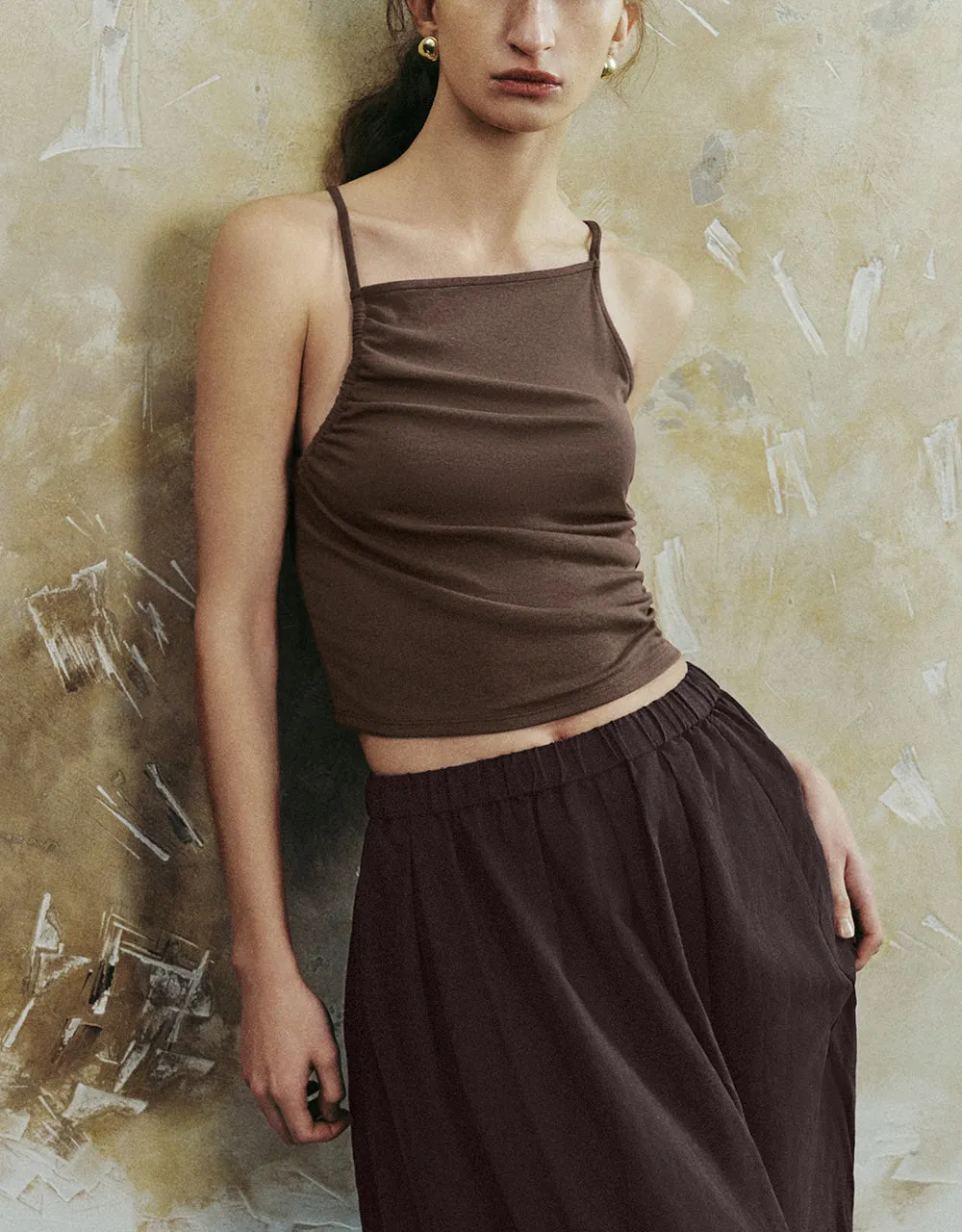 Ruched Off-Shoulder Cami Top sold by Urban Revivo product image thumbnail 2