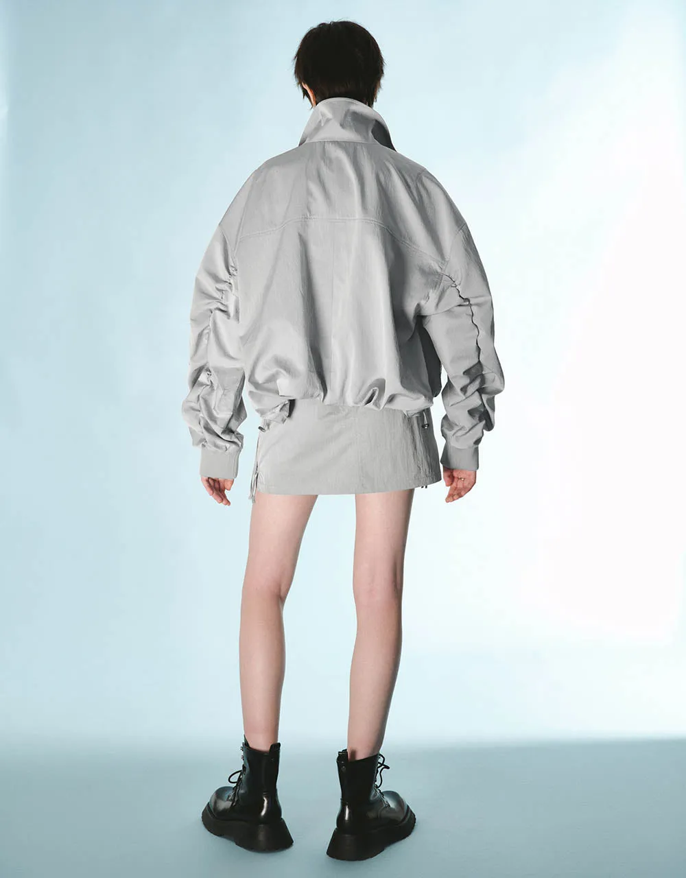 Zipper Front Drop Shoulder Sleeve Jacket sold by Urban Revivo product image thumbnail 5
