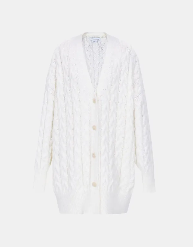 Cable Knit V Neck Oversized  Cardigan sold by Urban Revivo