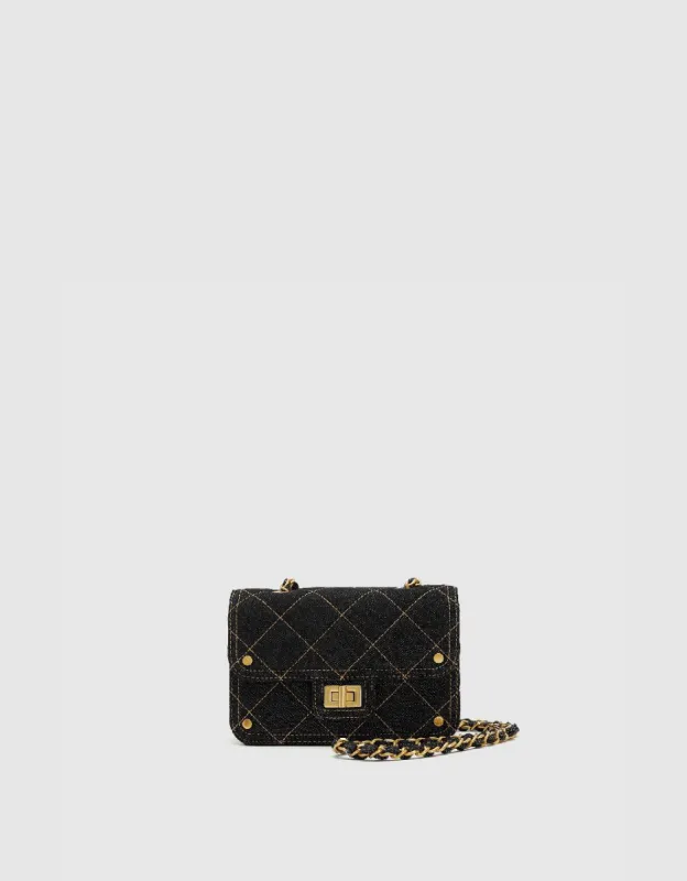 Quilted Denim Shoulder Bag sold by Urban Revivo