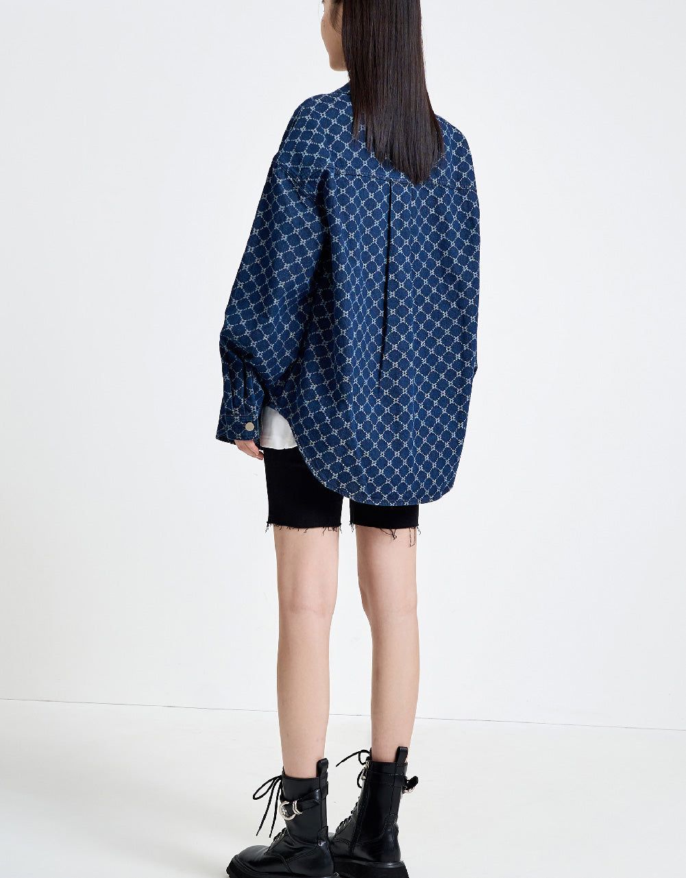 Monogram Button Up Denim Shirt sold by Urban Revivo product image thumbnail 4