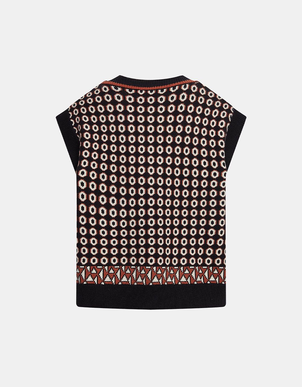 V Neck Allover Pattern Sweater Vest sold by Urban Revivo product image thumbnail 4