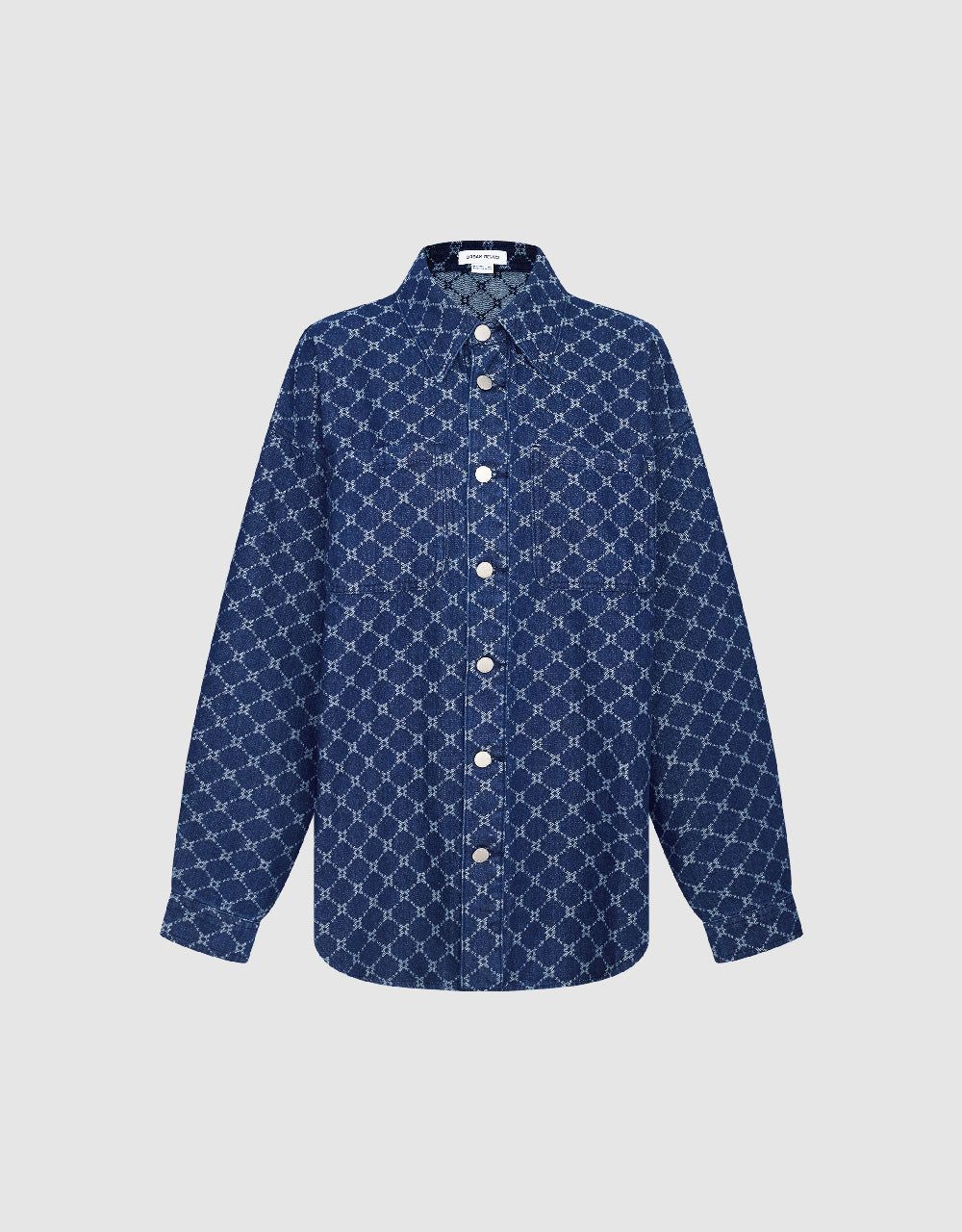 Monogram Button Up Denim Shirt sold by Urban Revivo