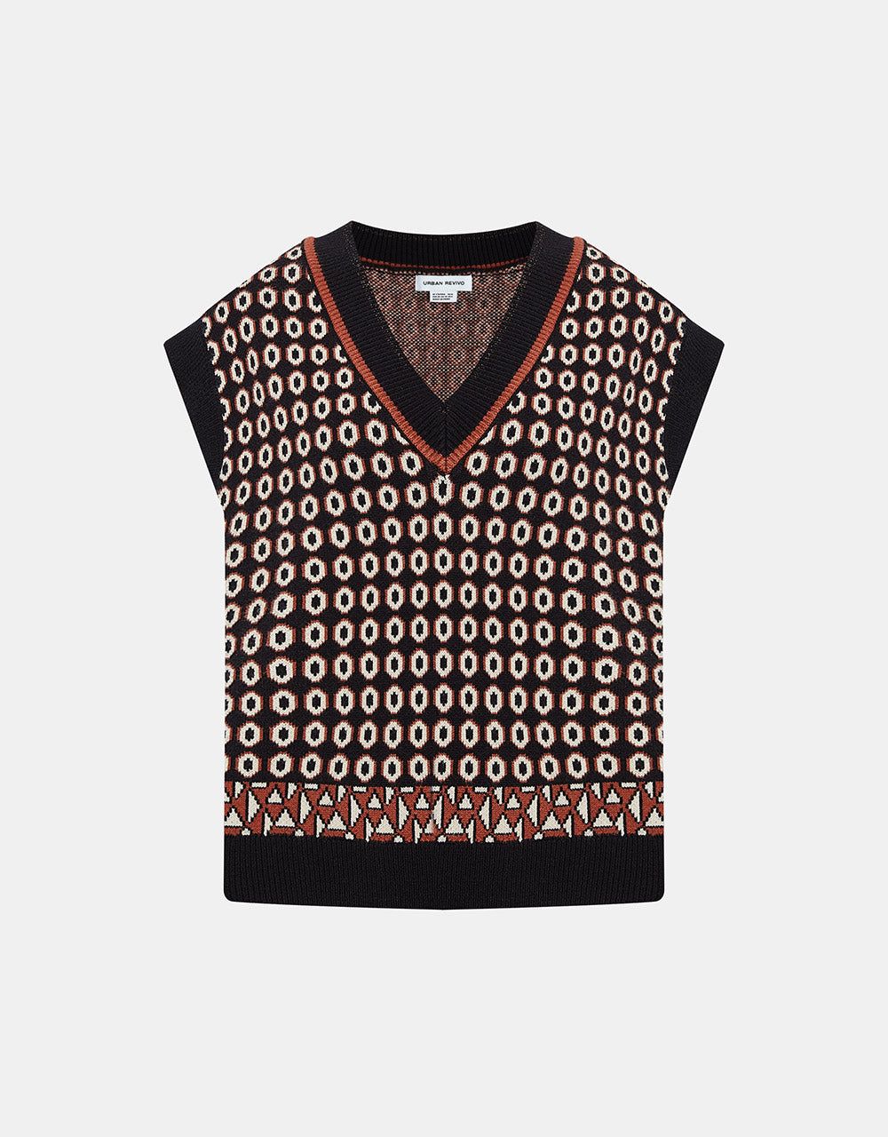 V Neck Allover Pattern Sweater Vest sold by Urban Revivo