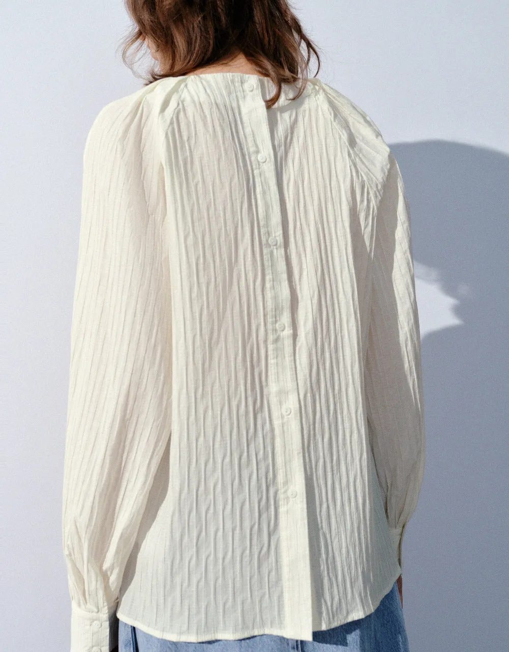 Shirred Raglan Sleeve Crew Neck Shirt sold by Urban Revivo product image thumbnail 3