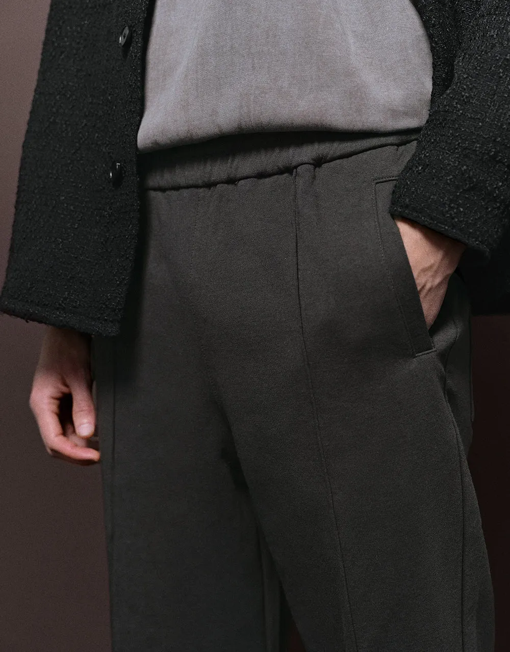 Elastic Waist Knitted Straight Pants sold by Urban Revivo product image thumbnail 5