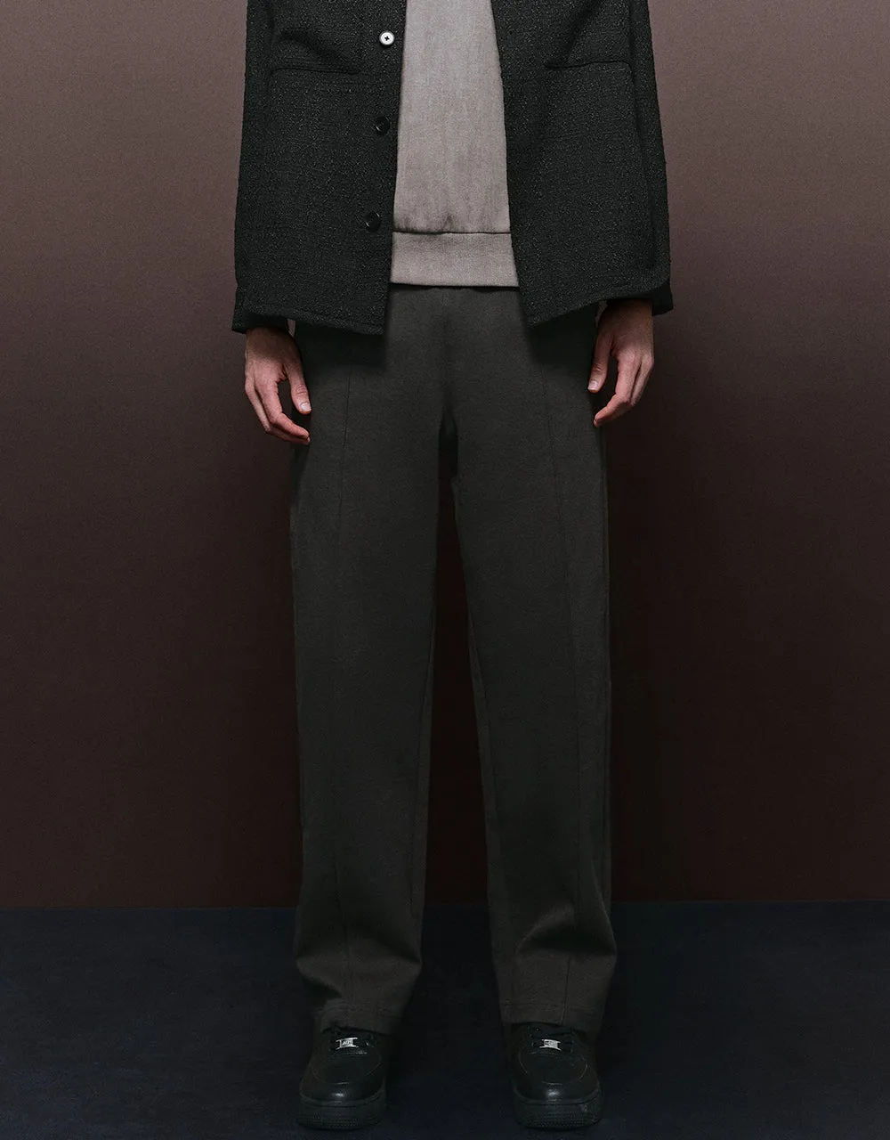 Elastic Waist Knitted Straight Pants sold by Urban Revivo product image thumbnail 2