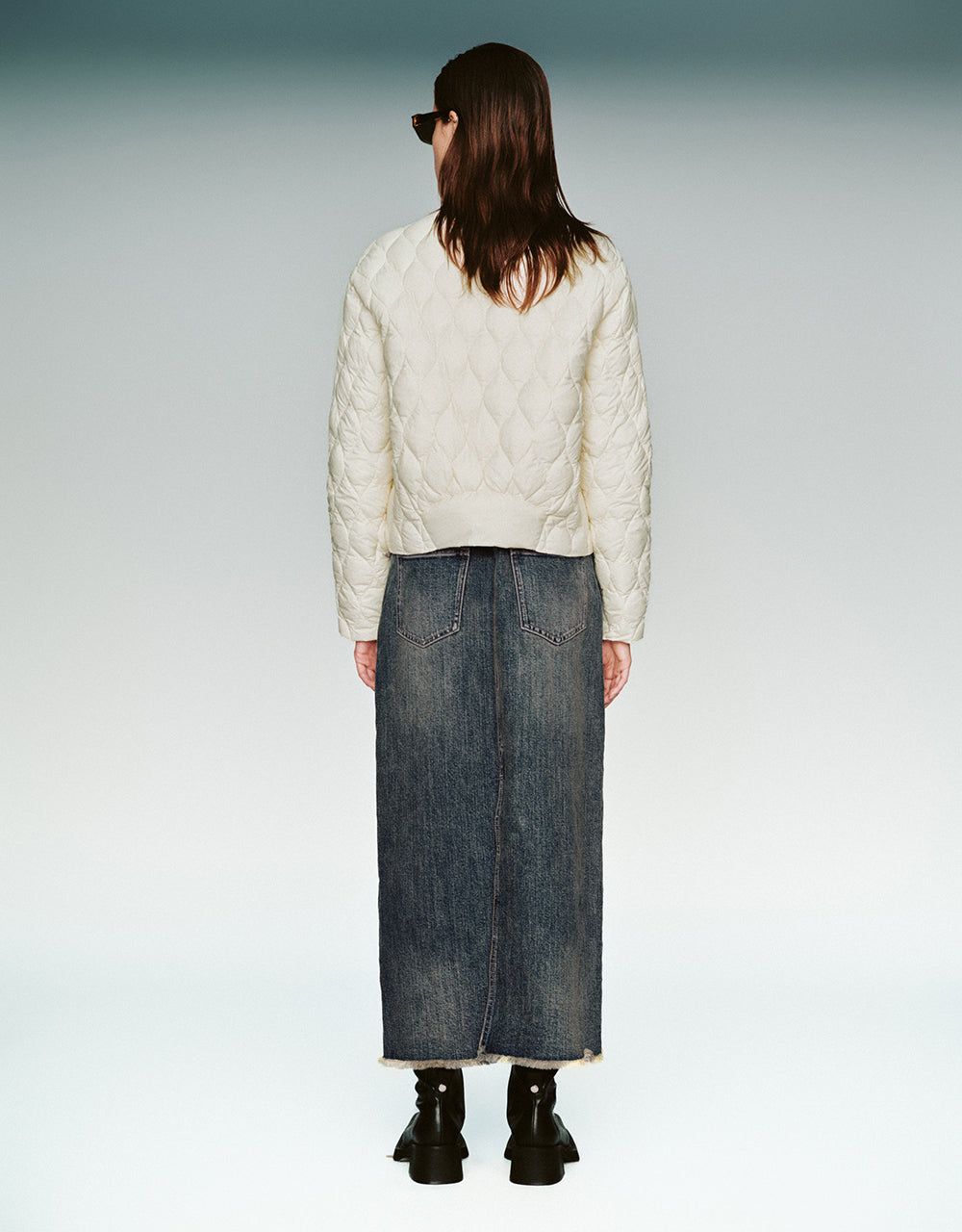 Quilted V-Neck Down Jacket sold by Urban Revivo product image thumbnail 4