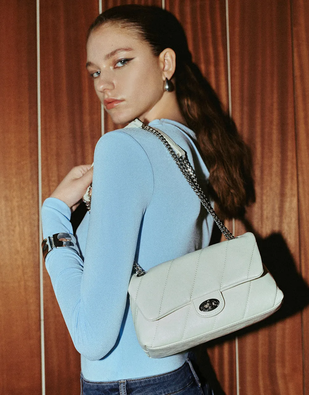 One Shoulder Skinny Knitted T-Shirt sold by Urban Revivo product image thumbnail 4