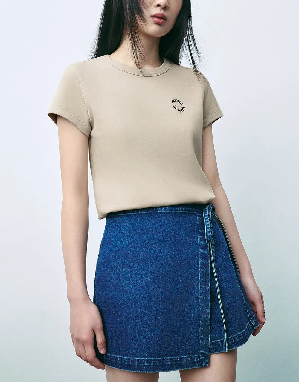 Embossed Crew Neck Regular T-Shirt sold by Urban Revivo product image thumbnail 2