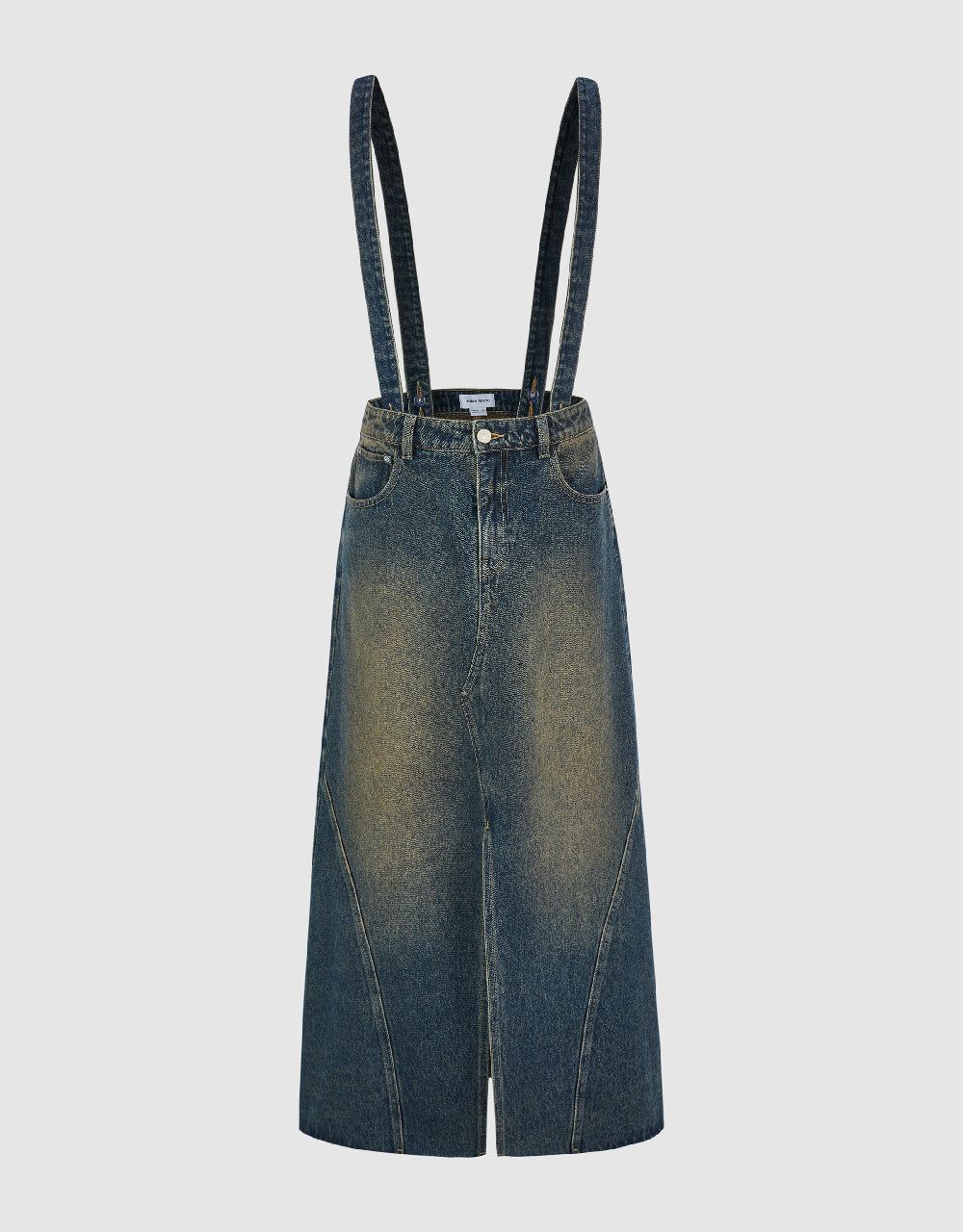 Split Hem Midi A-Line Denim Skirt sold by Urban Revivo