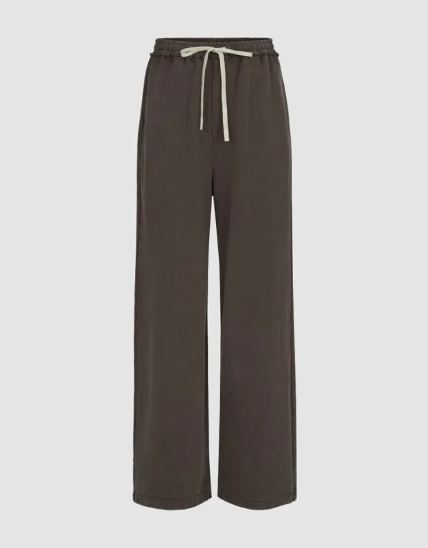 Drawstring Waist Knitted Straight Pants sold by Urban Revivo