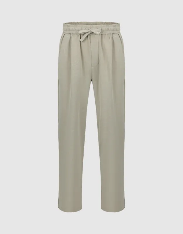 Drawstring Waist Knitted Straight Pants sold by Urban Revivo