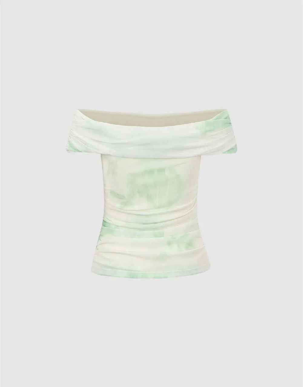Printed Off-Shoulder Skinny T-Shirt sold by Urban Revivo product image thumbnail 5