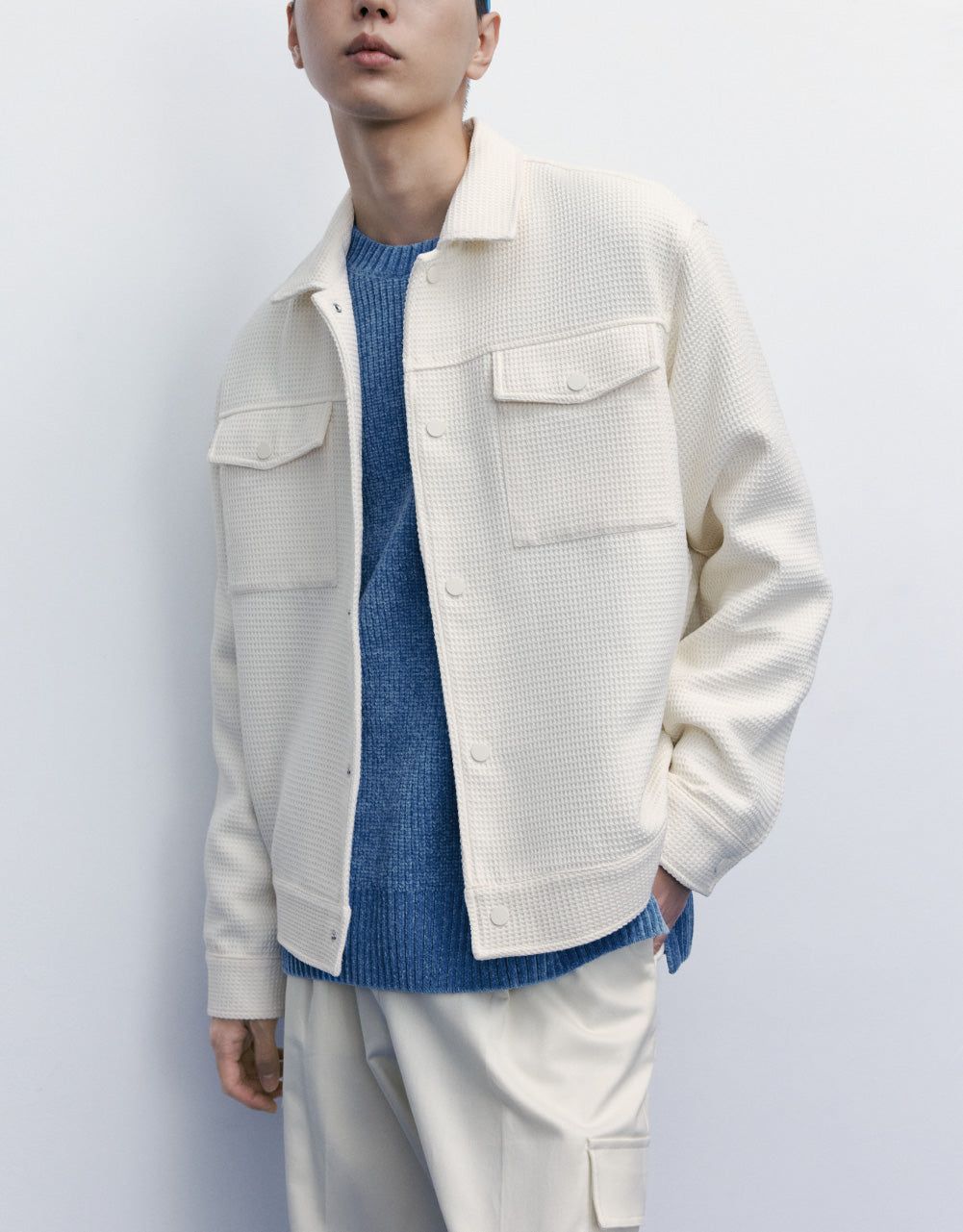 Embossed Checker Pockets Detail Jacket sold by Urban Revivo product image thumbnail 3