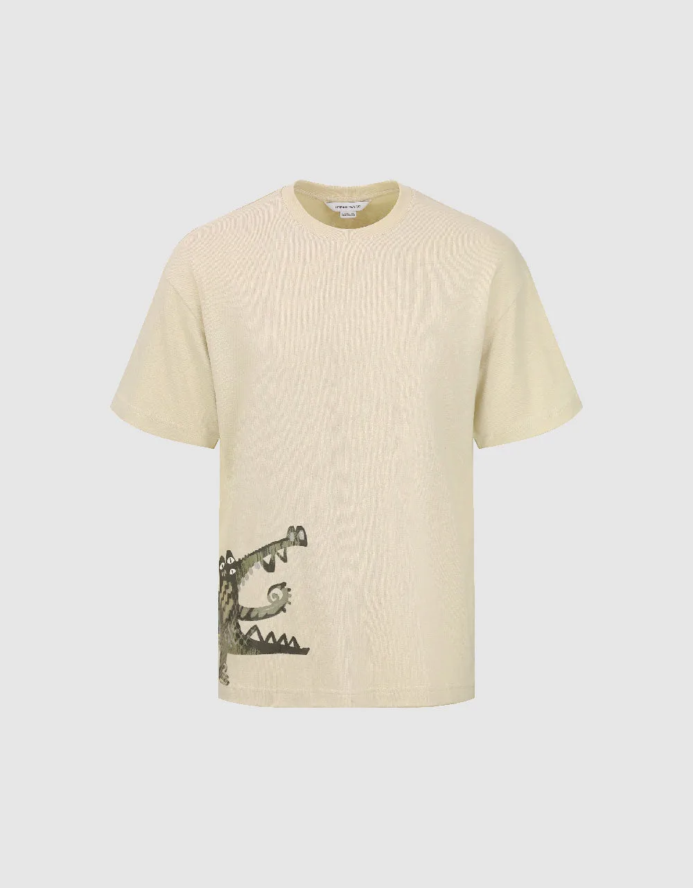 Printed Crew Neck Loose T-Shirt sold by Urban Revivo product image thumbnail 4