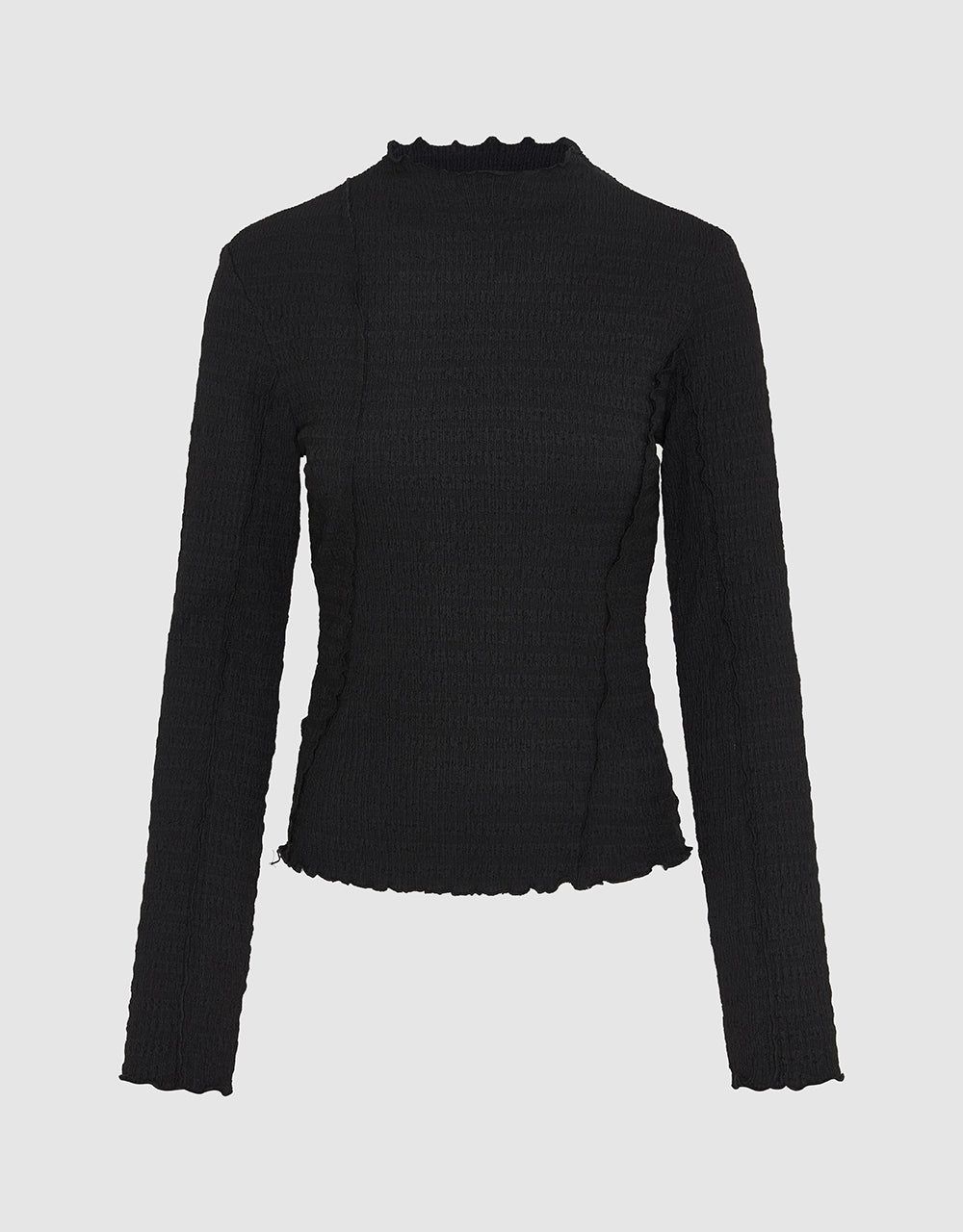 Frill Trim Knitted Skinny T-Shirt sold by Urban Revivo product image thumbnail 2