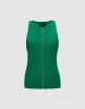 Zipper Front Crew Neck Knitted Tank Top sold by Urban Revivo