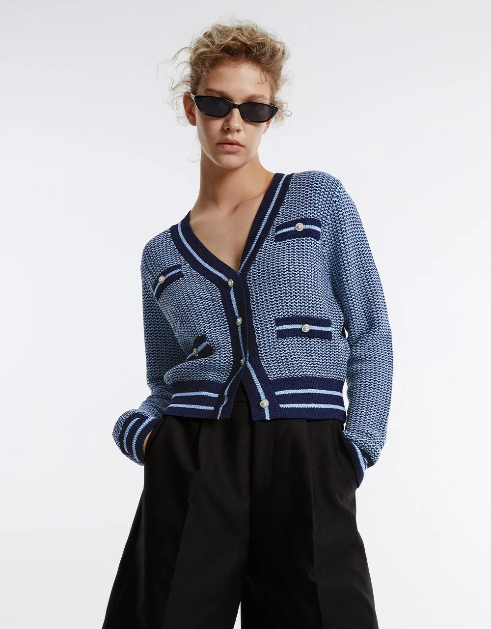 Contrast Trim Cardigan sold by Urban Revivo