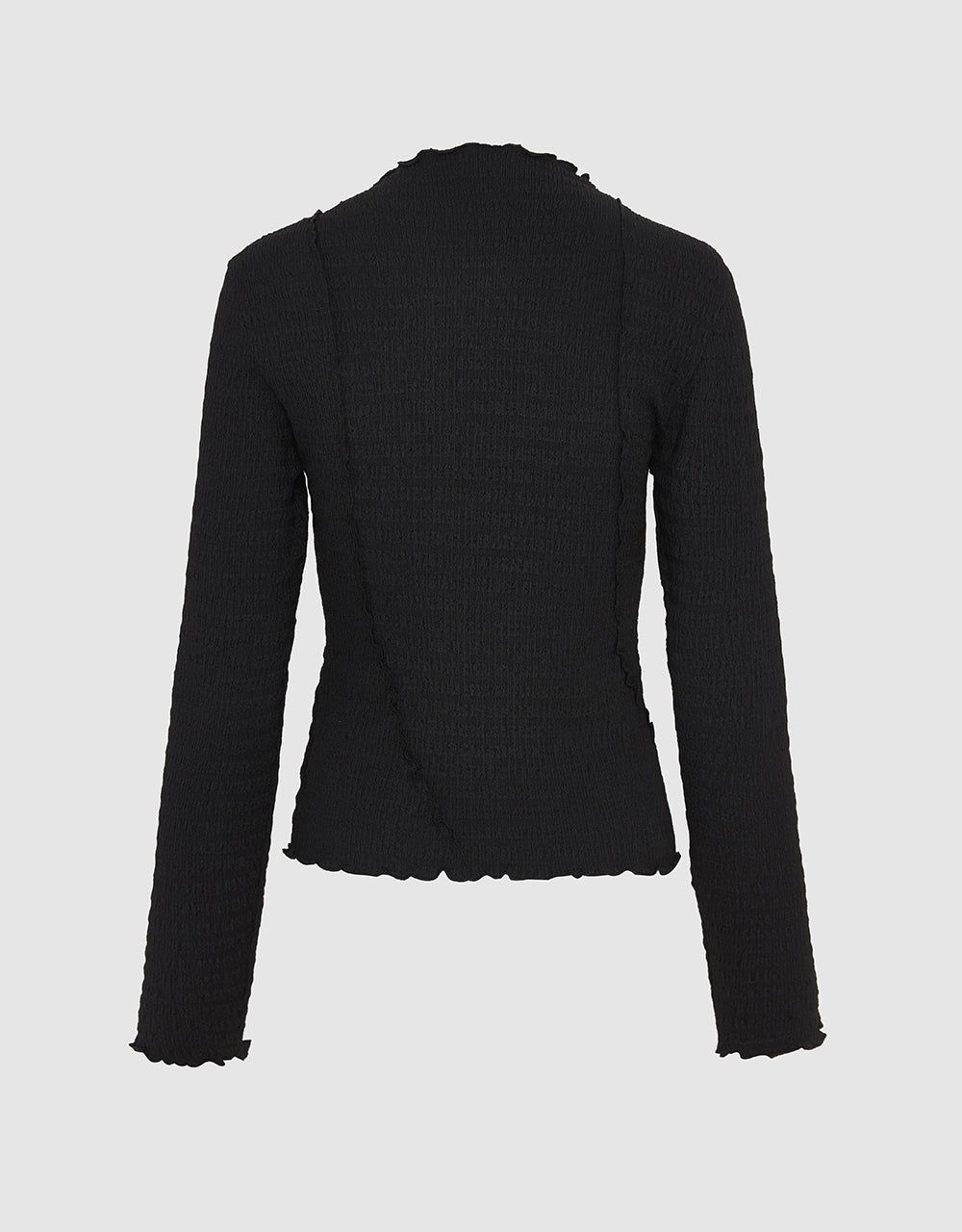 Frill Trim Knitted Skinny T-Shirt sold by Urban Revivo product image thumbnail 5