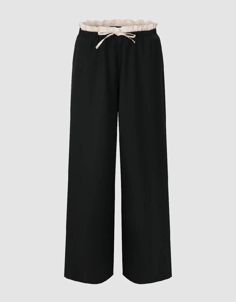 Drawstring Waist Wide-Leg Pants sold by Urban Revivo