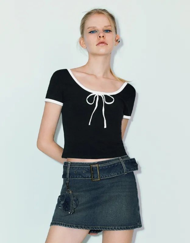 U Neck Skinny T-Shirt made by Urban Revivo