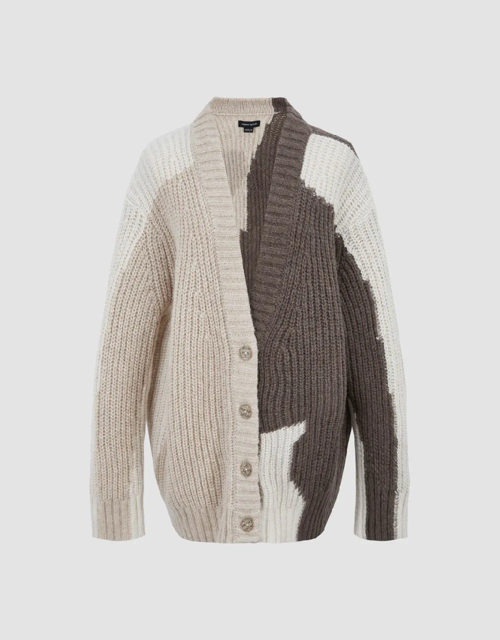 Two Toned V-Neck Knitted Cardigan sold by Urban Revivo product image thumbnail 2