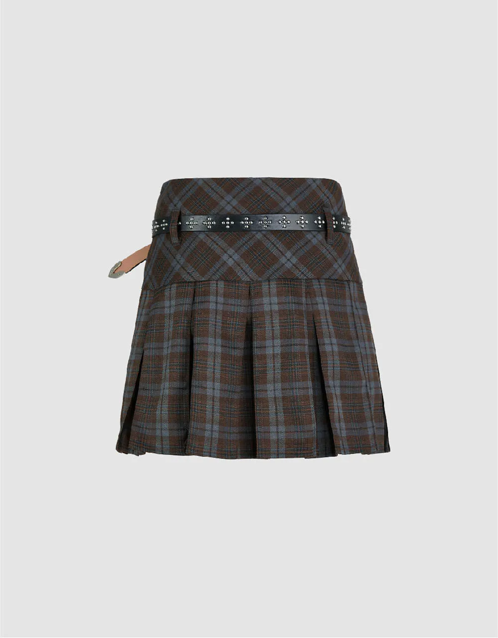 Pleated Plaid Mini A-Line Skirt sold by Urban Revivo product image thumbnail 3