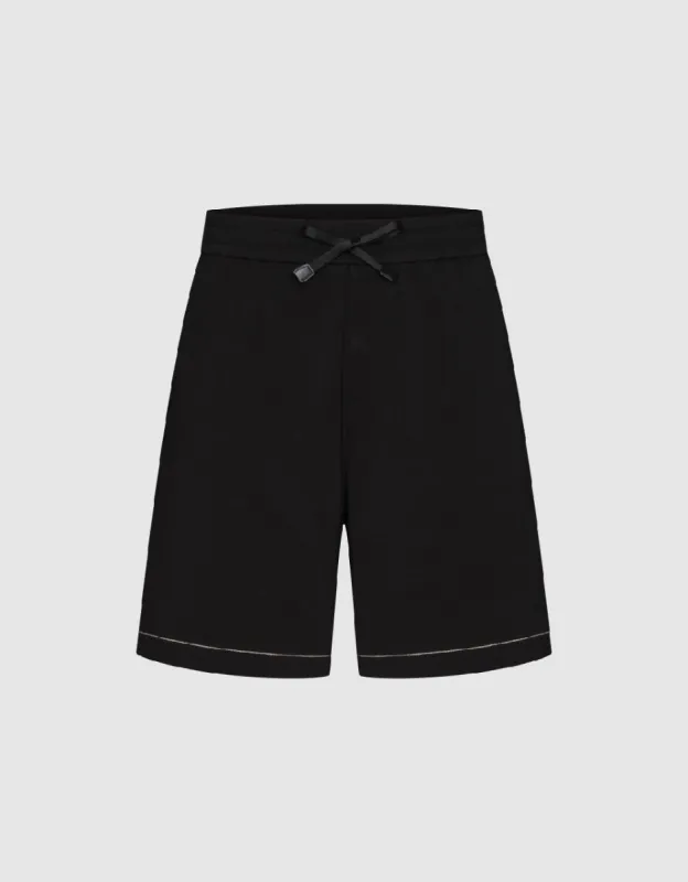 Drawstring Waist Loose Straight Shorts sold by Urban Revivo