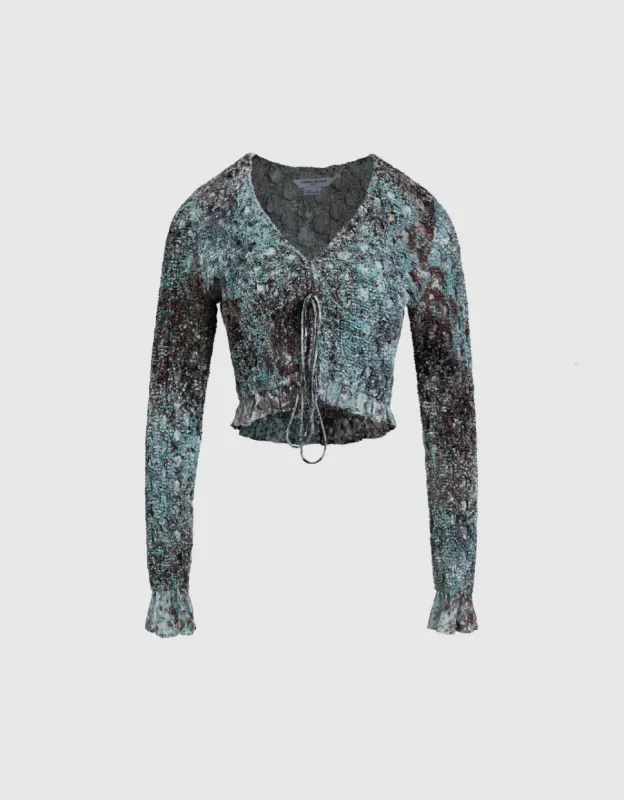 Tie Front V-Neck Shirt sold by Urban Revivo