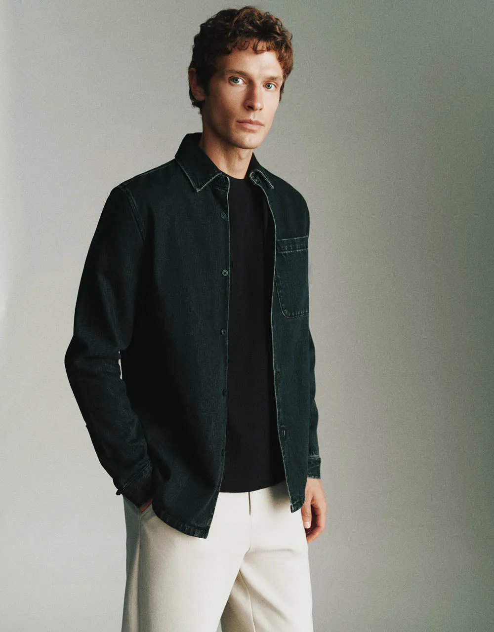 Button Up Denim Shirt sold by Urban Revivo product image thumbnail 3