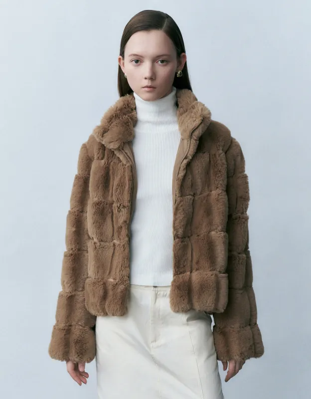 Stand Collar Furry Jacket sold by Urban Revivo