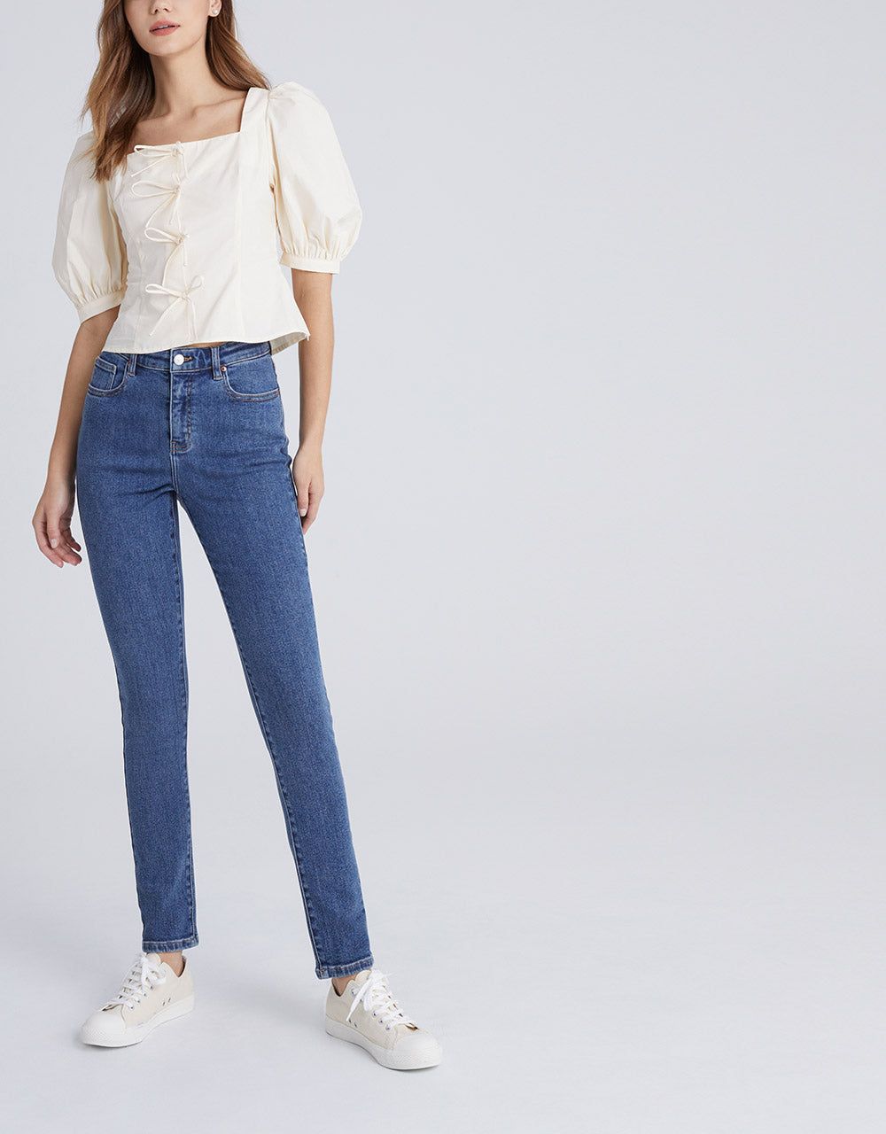 Tie Front Puff Sleeve Square Neck Blouse sold by Urban Revivo product image thumbnail 3