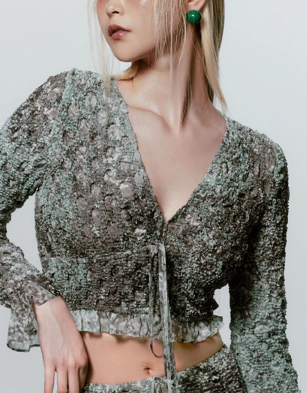 Tie Front V-Neck Shirt sold by Urban Revivo product image thumbnail 5