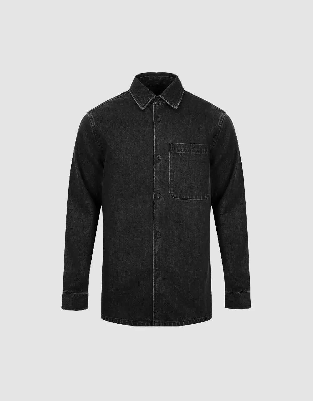 Button Up Denim Shirt sold by Urban Revivo product image thumbnail 2