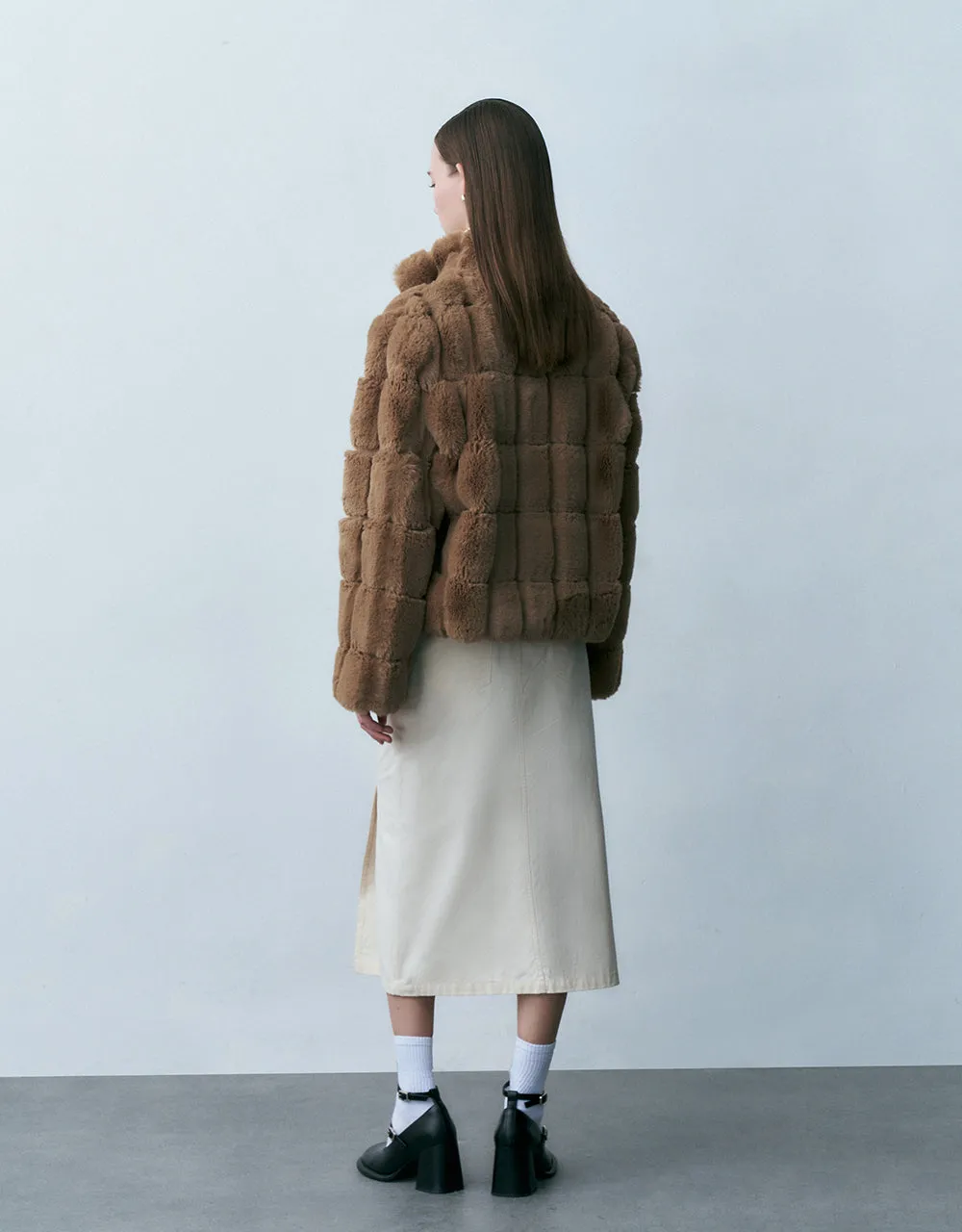 Stand Collar Furry Jacket sold by Urban Revivo product image thumbnail 4