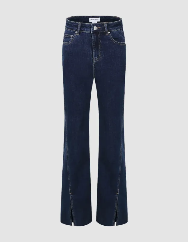 Split Hem Flare Jeans sold by Urban Revivo